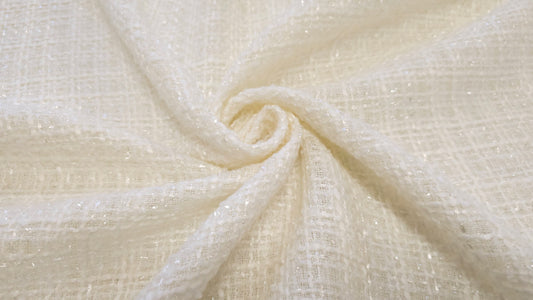 Tweed Polyester Råhvid