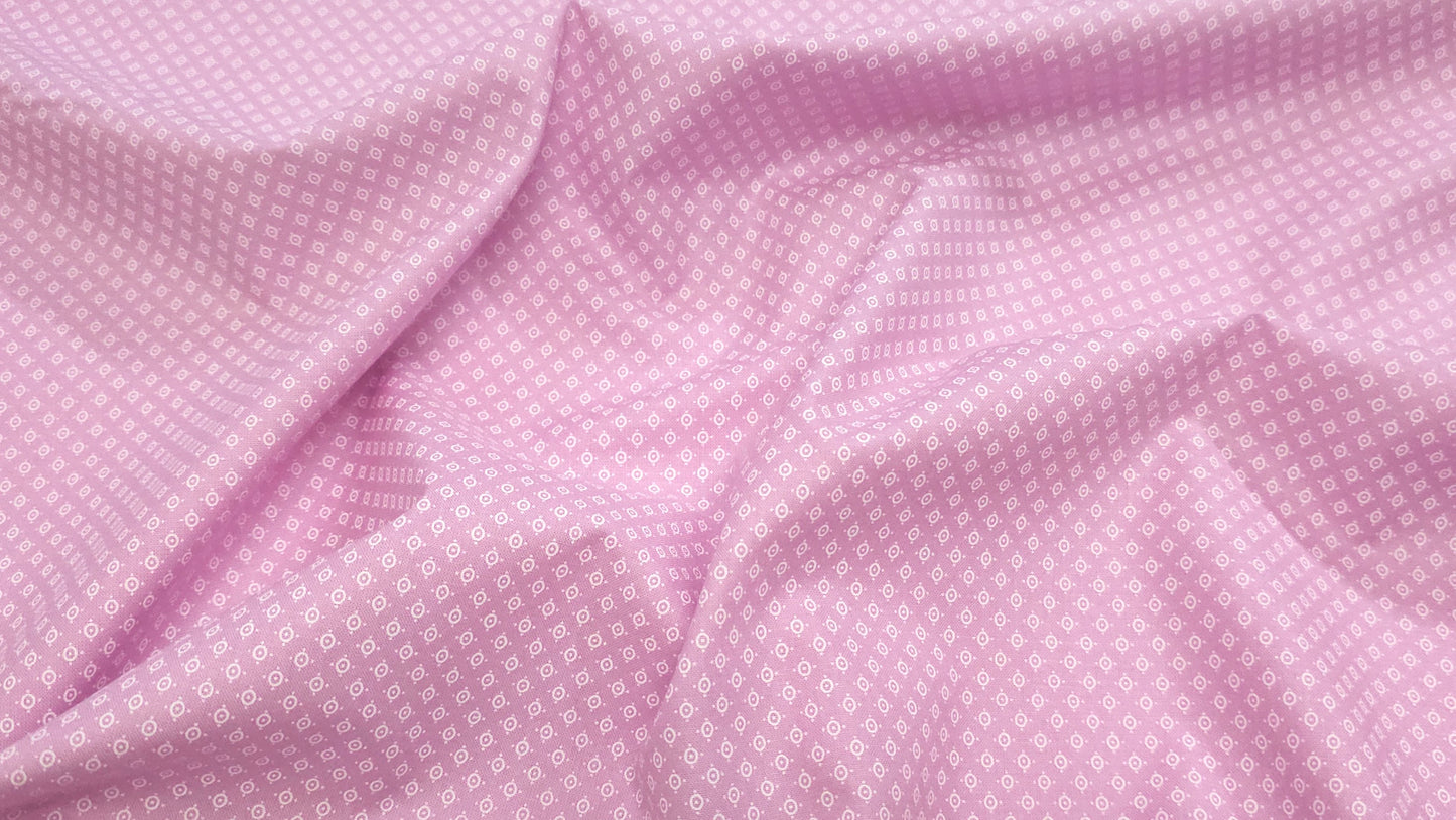 Bomuld Print Mønstret Pink med hvid