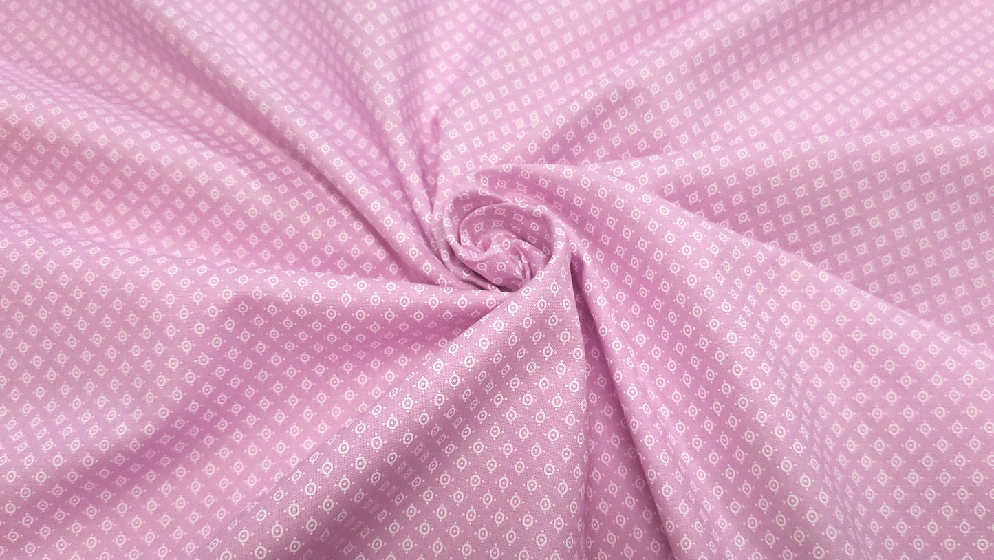 Bomuld Print Mønstret Pink med hvid