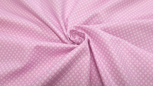 Bomuld Print Mønstret Pink med hvid
