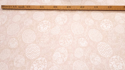 Bomuld Print Påskeæg Dirty Rose med hvid
