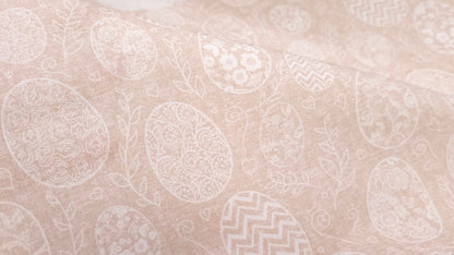 Bomuld Print Påskeæg Dirty Rose med hvid