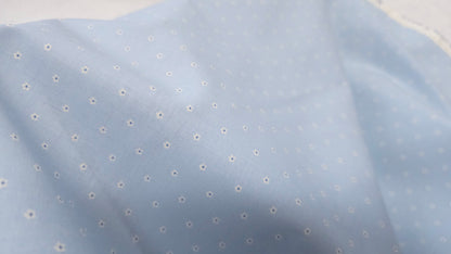 Bomuld Print Blomstret Lyseblå med hvid/blå