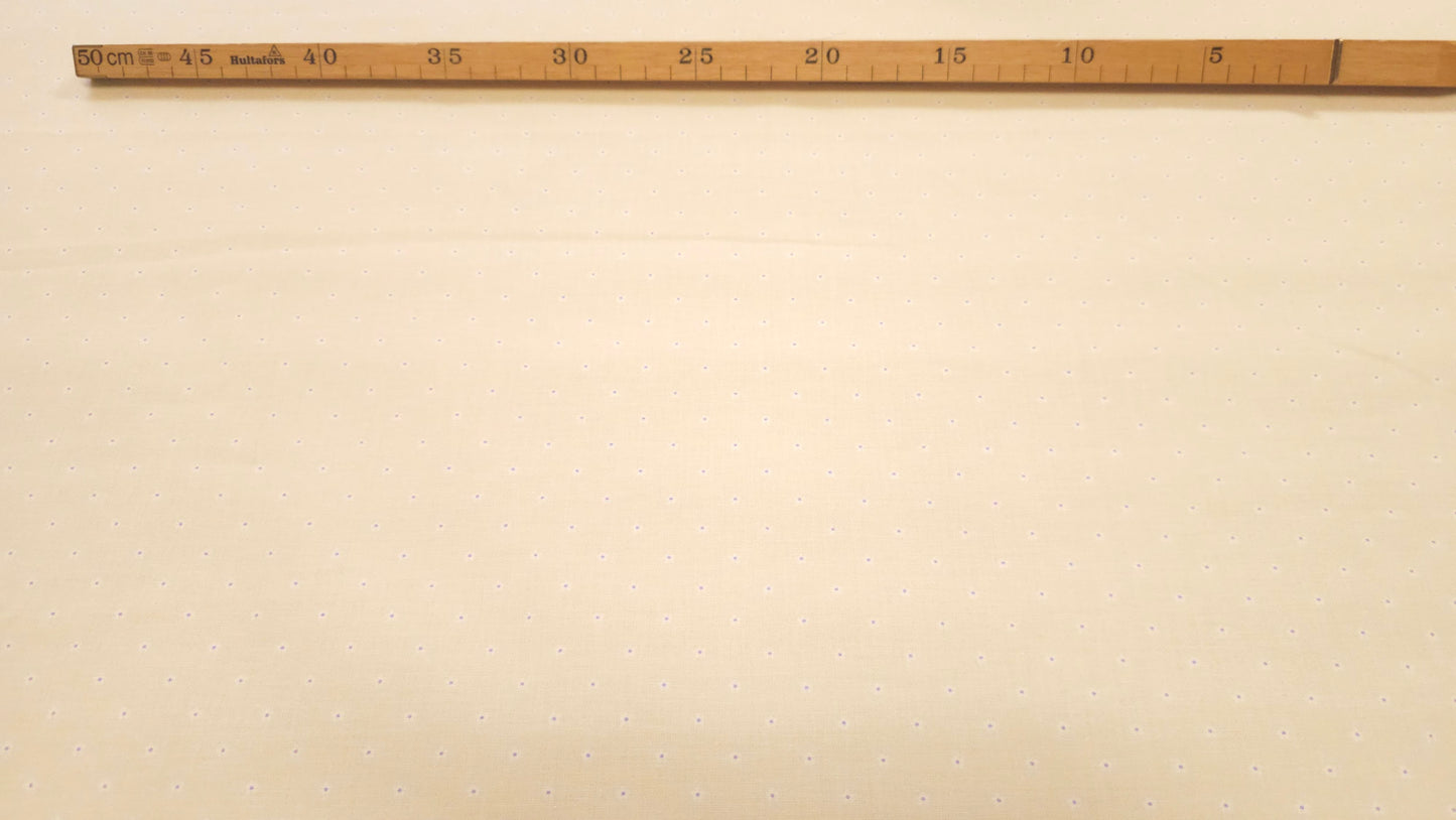 Bomuld Print Blomstret Lys gul med hvid/lilla