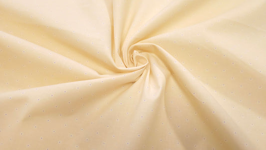 Bomuld Print Blomstret Lys gul med hvid/lilla