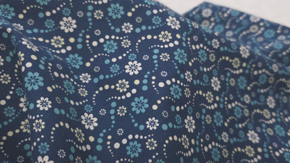 Bomuld Print Blomstret Blå