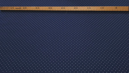 Bomuld Print Polkaprikket Mørkeblå