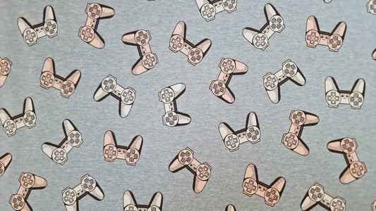 Bomuldsjersey med print - Controller