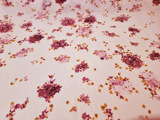 Blomstret Silke og Bomuld