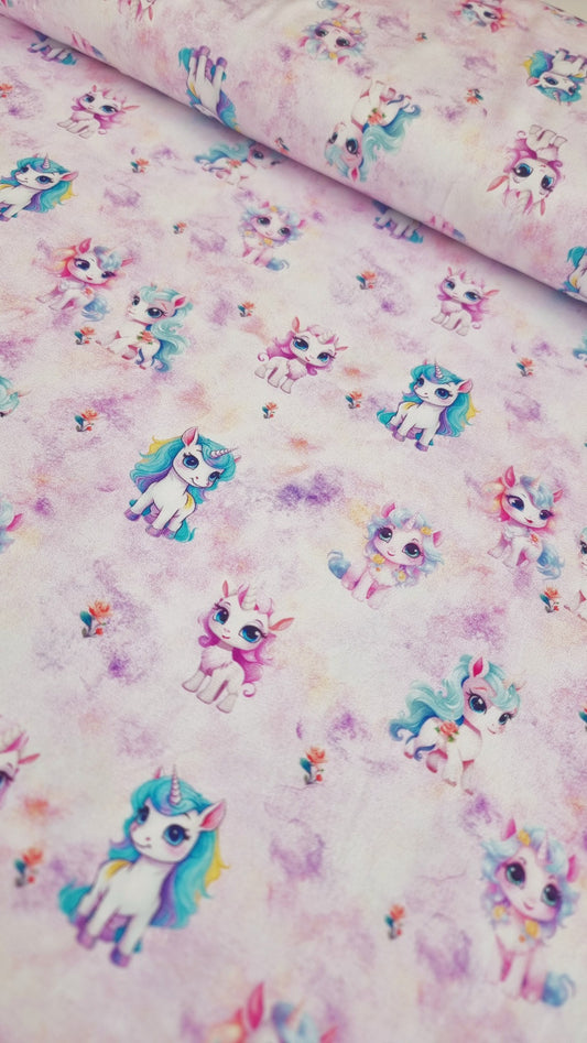 Bomuldsjersey med print - Enhjørninger