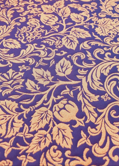 Jacquard - Blå/lilla og Guld