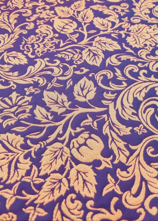 Jacquard - Blå/lilla og Guld