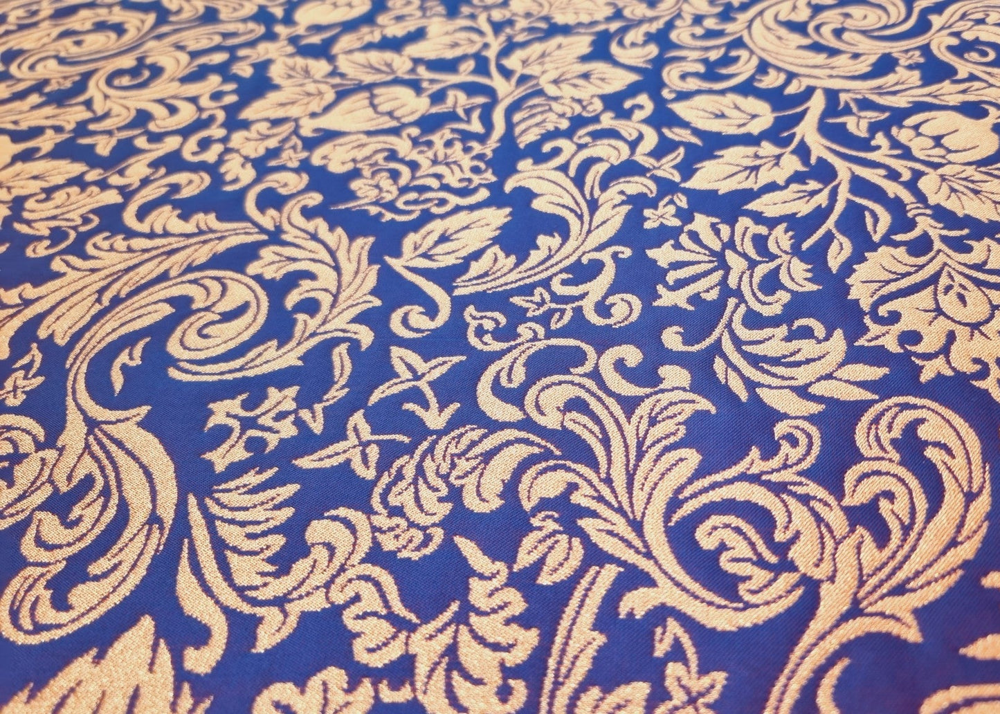 Jacquard - Blå/lilla og Guld