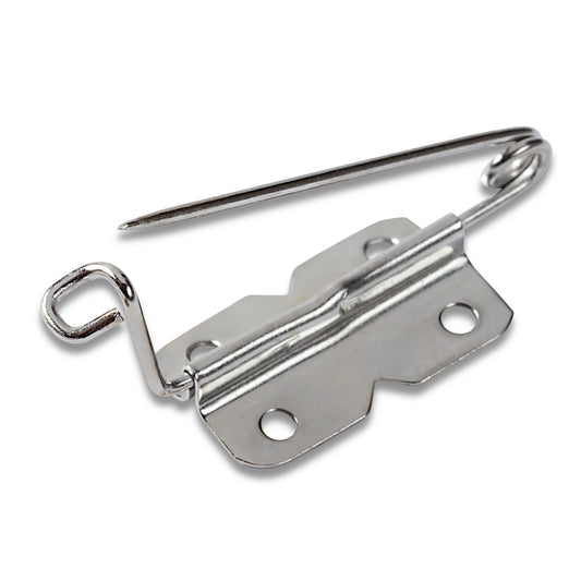 Emblemnåle 27 mm med plade sølv (4 stk)