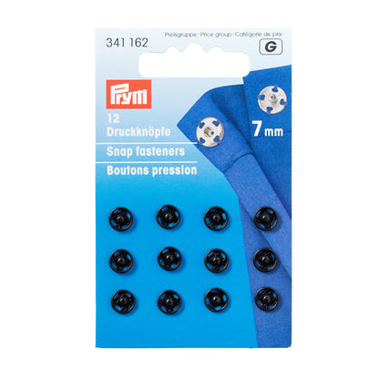 Tryklåse 7 mm sort (12 stk)
