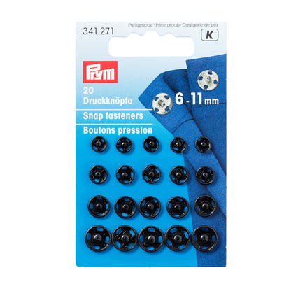 Tryklåse 6 - 11 mm sort (20 stk)