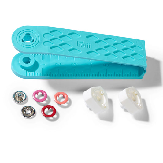 Trykknapper med værktøj, oran/pink/rød 8mm (21 stk)