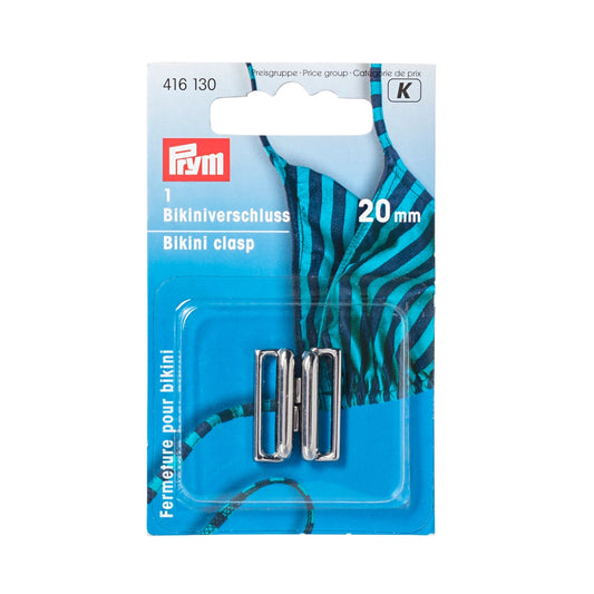 Bikini Lukning Sølv 20 mm metal (1 sæt)
