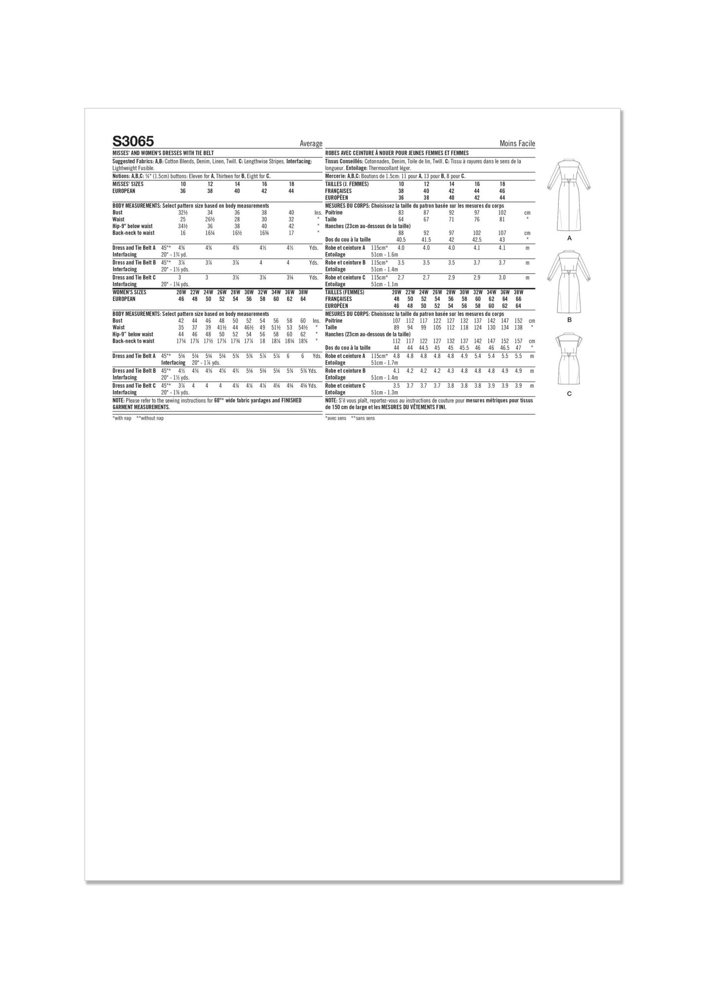 Simplicity Symønster - S3065