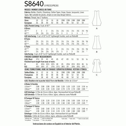 Simplicity Symønster - S8640