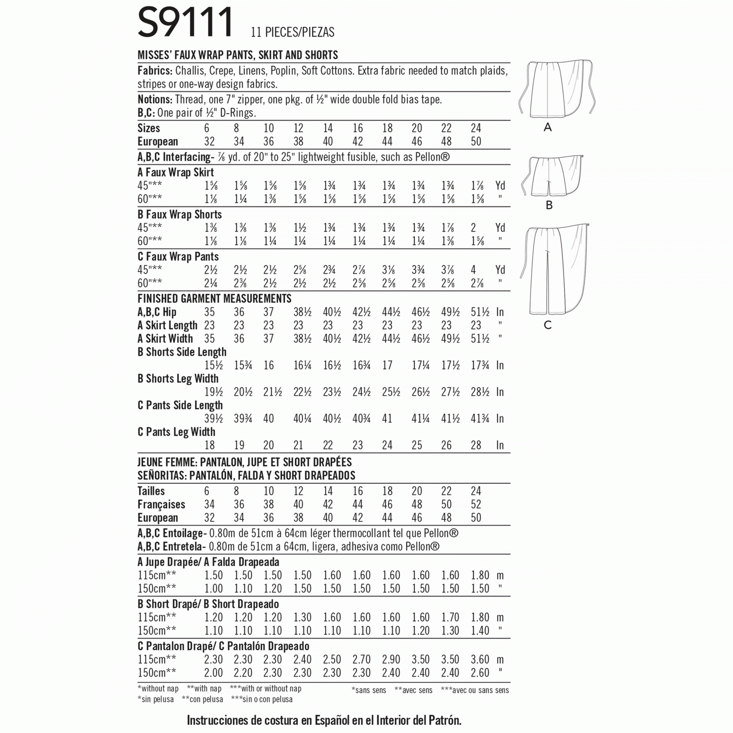 Simplicity Symønster - S9111