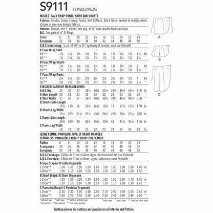 Simplicity Symønster - S9111