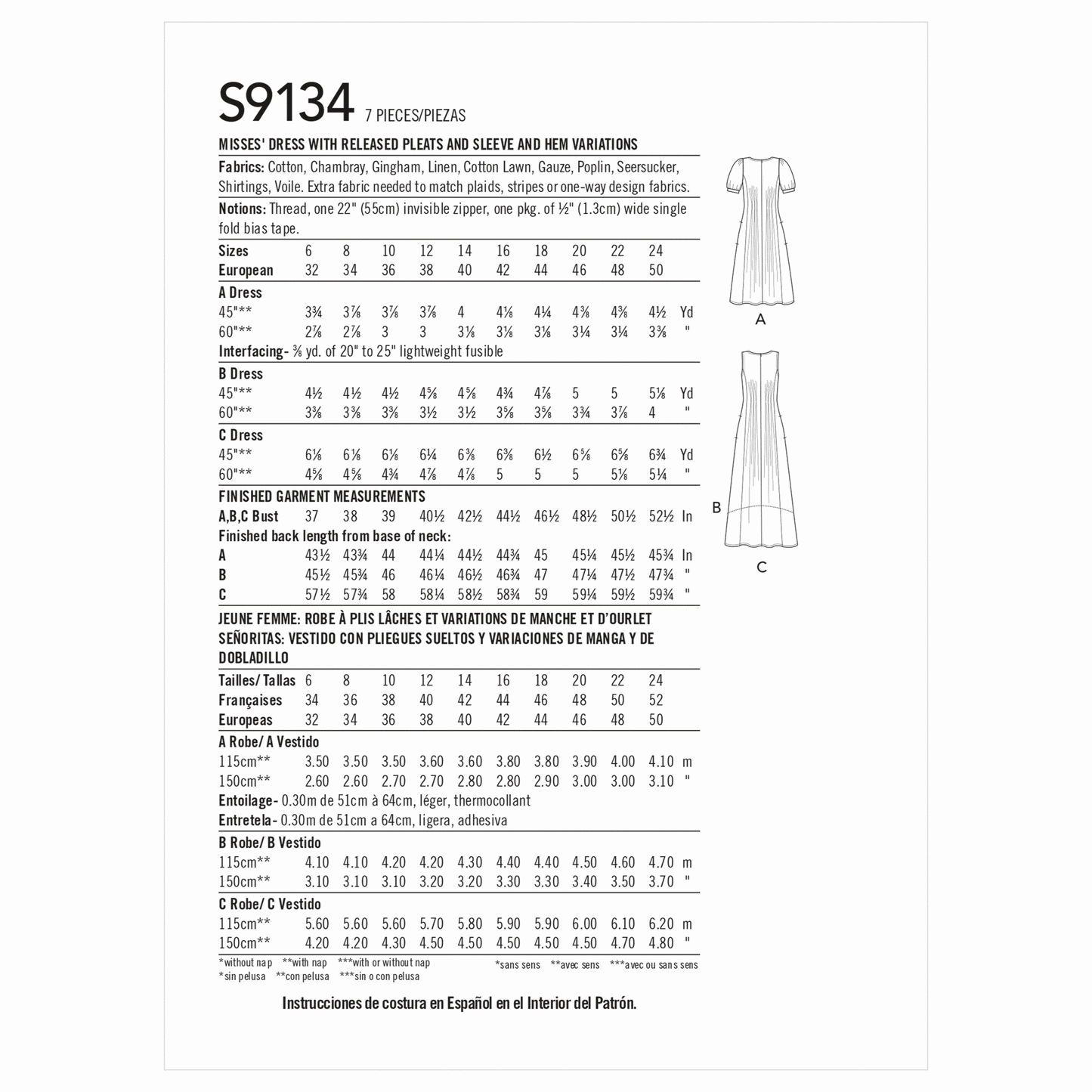 Simplicity Symønster - S9134