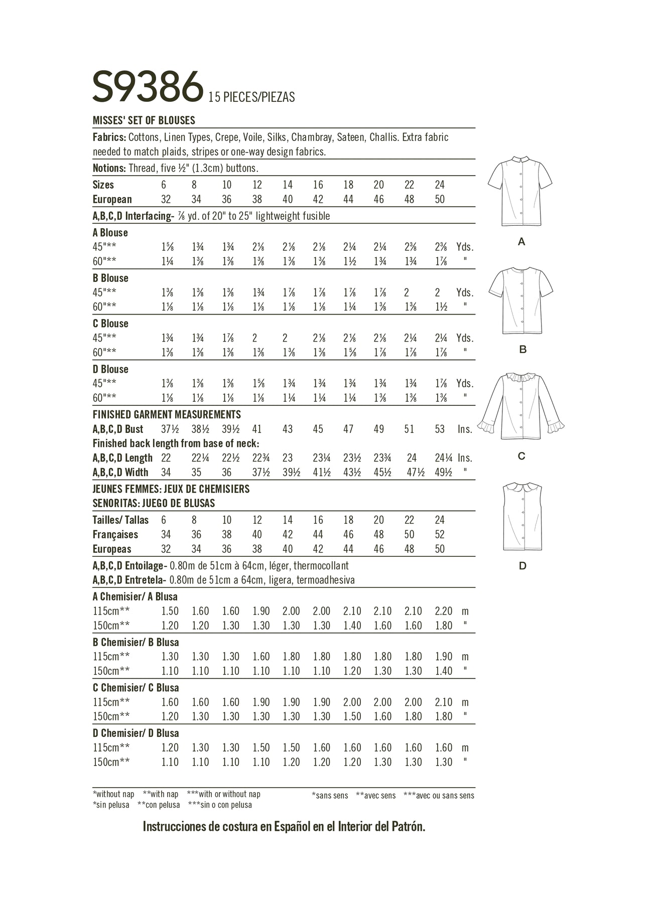 Simplicity Symønster - S9386