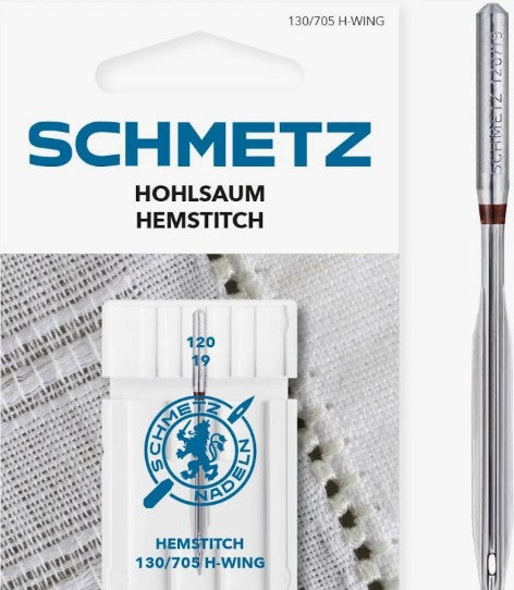 Maskinnål Hemstitch/wing nål str 120/90
