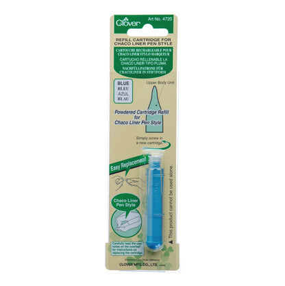 Clover Skrædderkridt pen refill blå