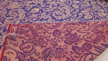 Jacquard - Blå/lilla og Guld
